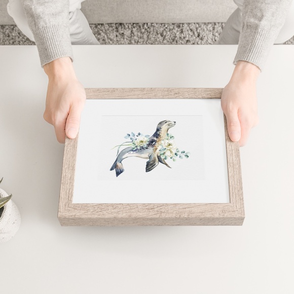 Sea Lion Watercolor Illustration Wall Art Print Poster Unframed - Picture 6 of 9